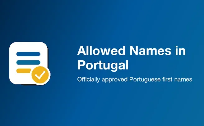 Allowed Names in Portugal banner: a checked-list app icon and the tagline "Officially approved Portuguese first names"