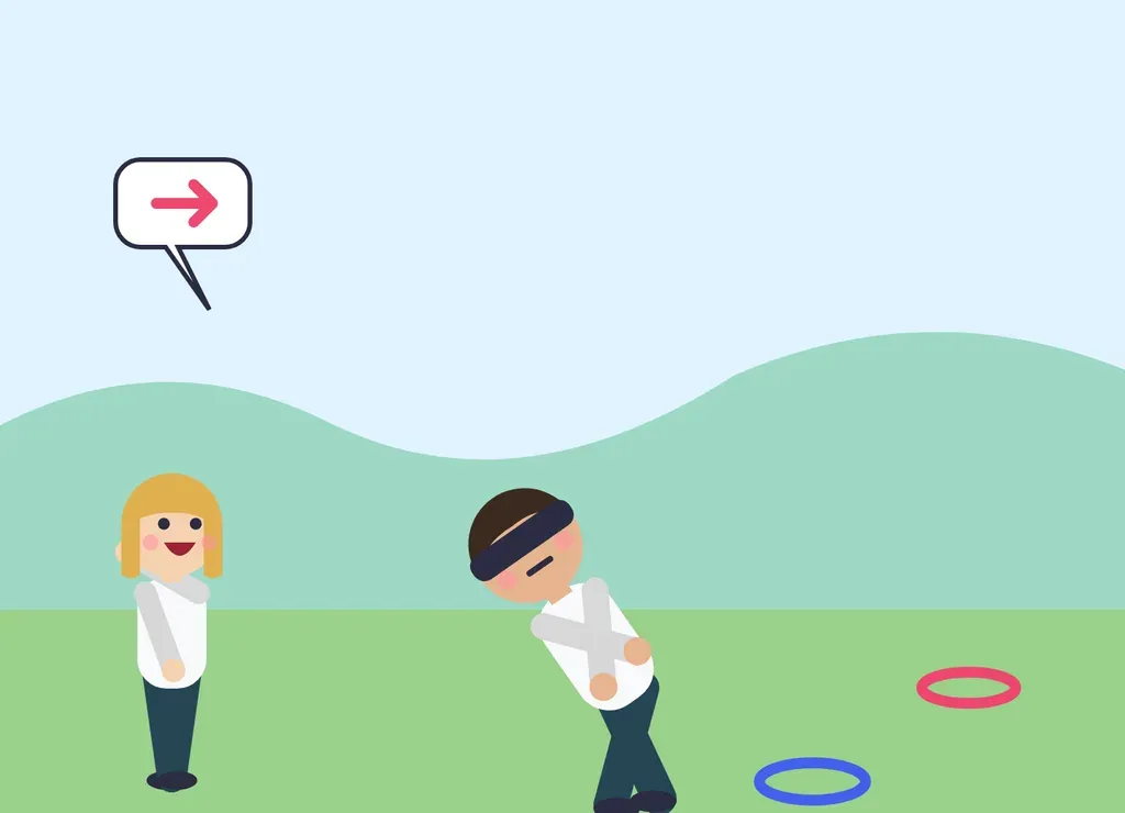 Illustration: Blindfolded Hoop Orienteering