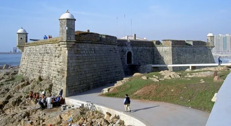 A squat stone fort on the seafront