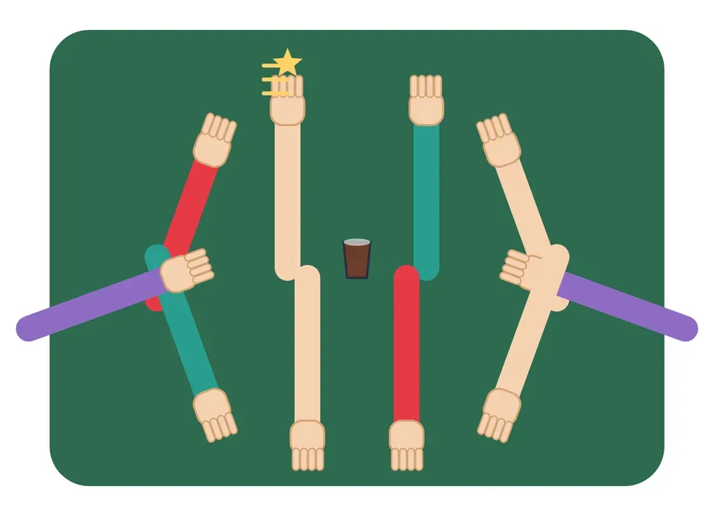 Illustration: Crossed Hands on the Table