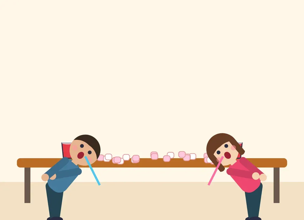 Illustration: Marshmallows with a Straw