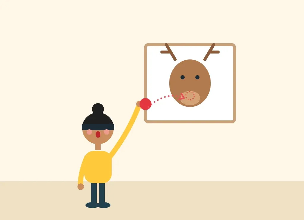 Illustration: Pin the Nose on Rudolph