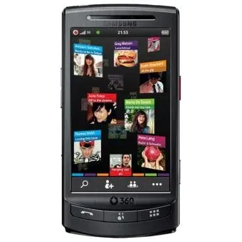 Vodafone 360 phone showing a grid of widgets