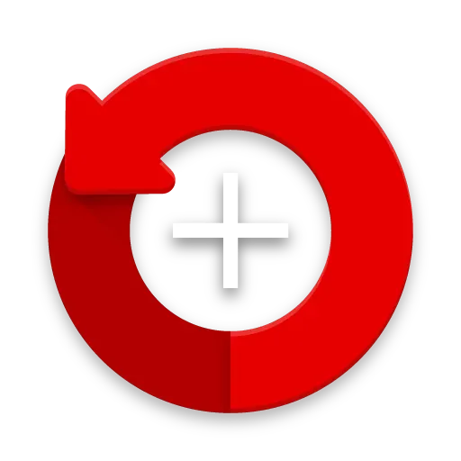 Vodafone Backup+ app icon: a red circular arrow around a plus sign